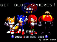 Get Blue Spheres! title Screen